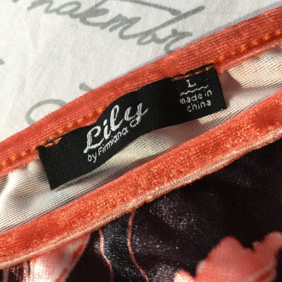 Orange and Black Print Tank Top Feels Like Velvet Large - Picture 7 of 9